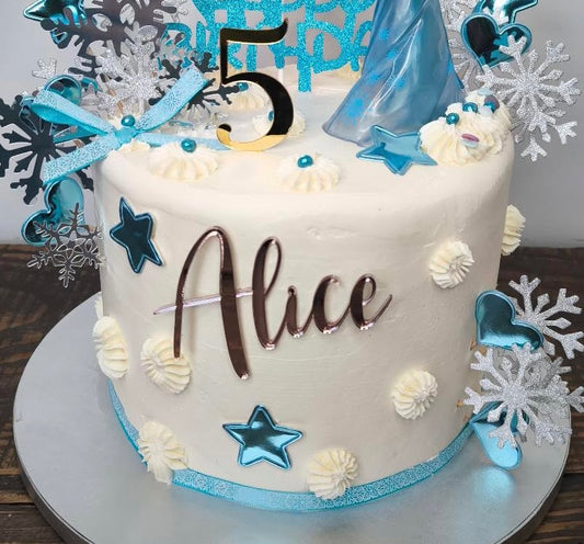 Face topper personnalisé en plexiglas miroir – Décoration de gâteau sur mesure