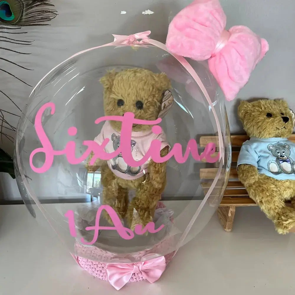 Ballon cadeau peluche Laurie Déco et lumières