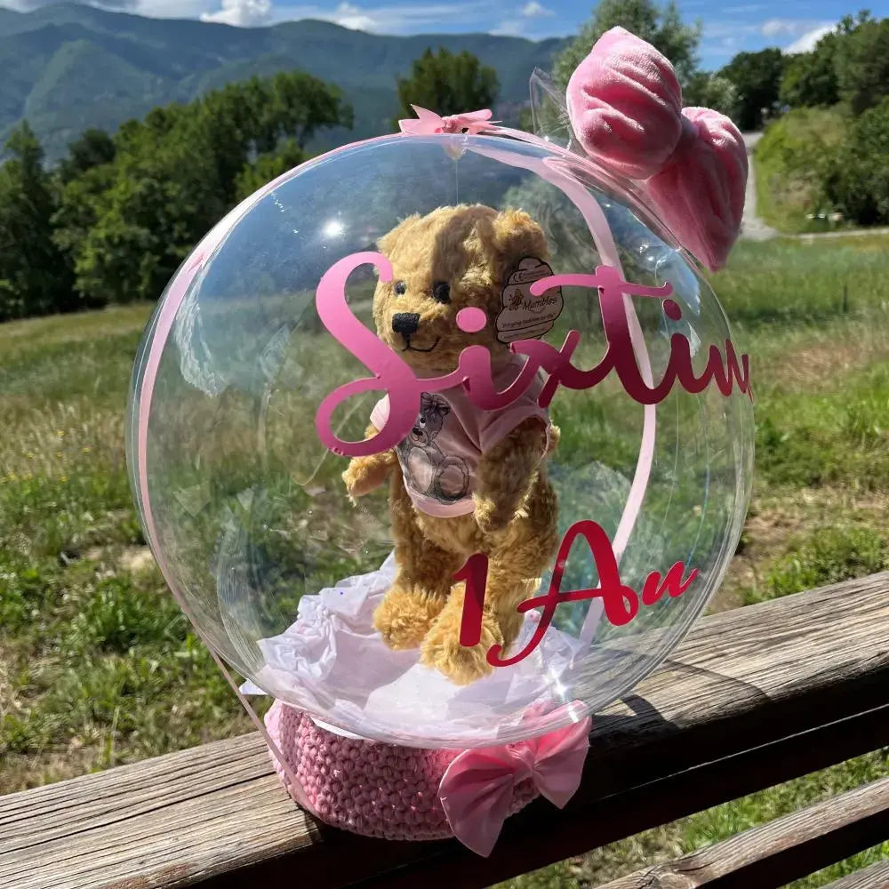 Ballon cadeau peluche Laurie Déco et lumières