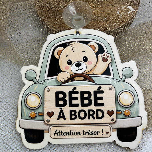 Bébé à bord en bois personnalisable