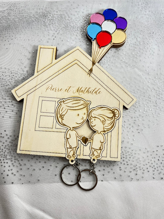 Boîte à clefs personnalisable en bois Laurie Déco et lumières