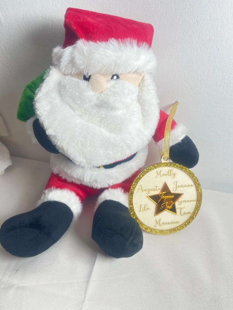 Boule de noël famille personnalisée Laurie Déco et lumières