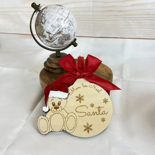 Boule de noël ourson personnalisée Laurie Déco et lumières