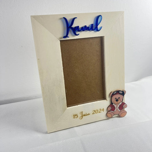 Cadre photo personnalisé en bois Laurie Déco et lumières