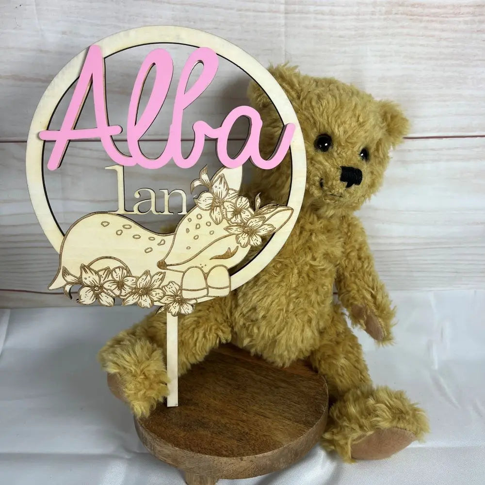 Cake topper animal personnalisé Laurie déco et lumiÚres