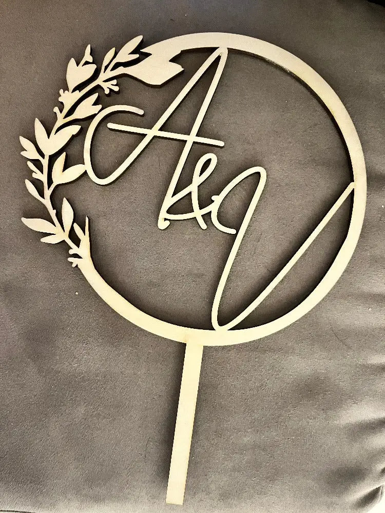 Cake topper floral sur mesure Laurie déco et lumières