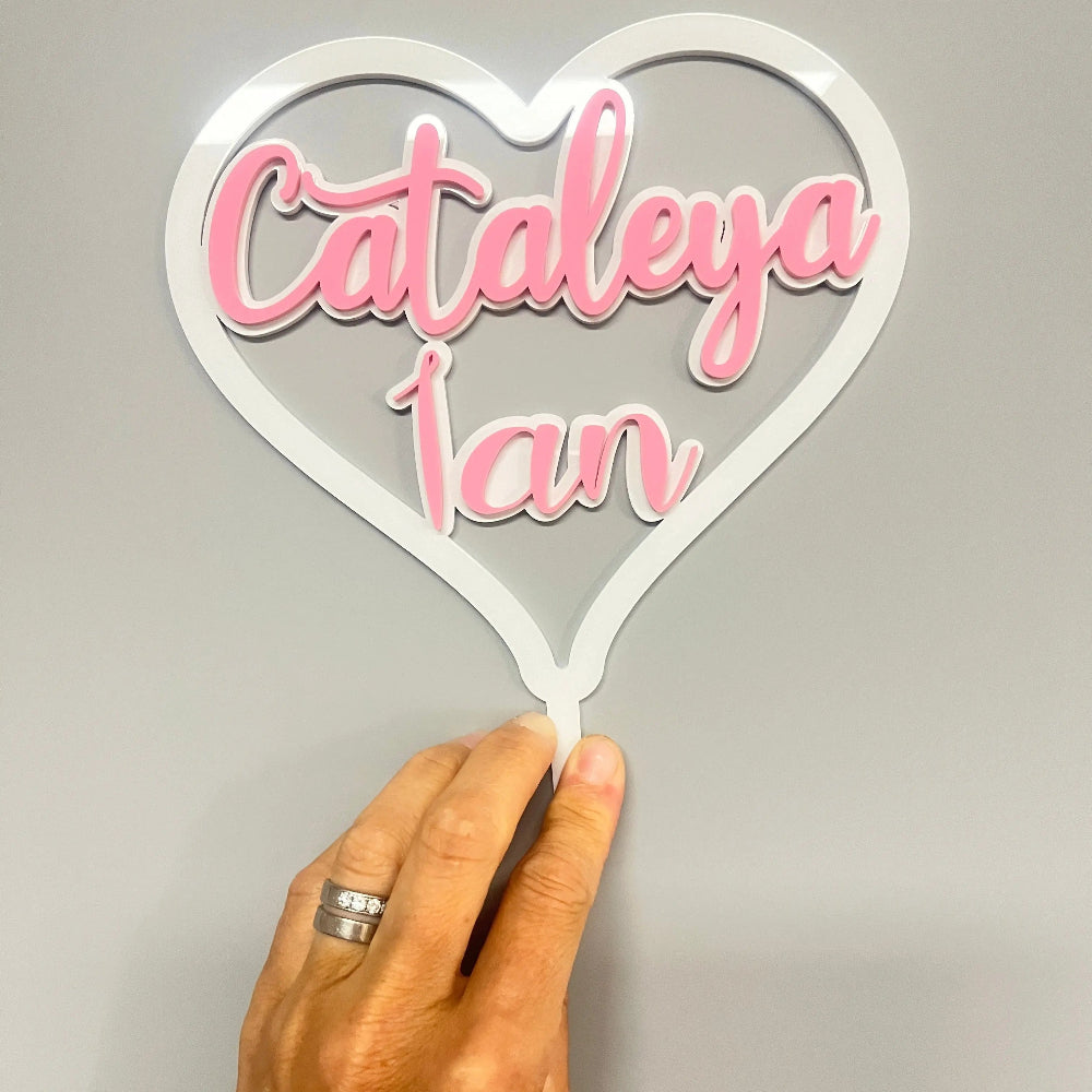 Cake topper personnalisable Plexiglas Laurie Deco et Lumieres