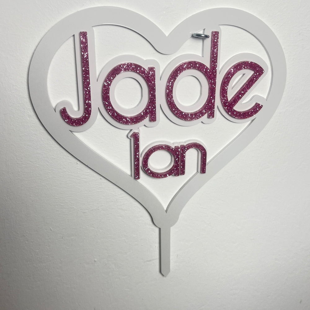 Cake topper personnalisable Plexiglas Laurie Deco et Lumieres