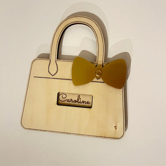 Carte annonce témoin sac à main Laurie Déco et Lumières