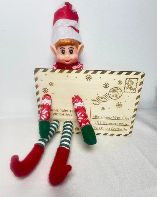 Carte  en bois des lutins farceurs Laurie Déco et lumières