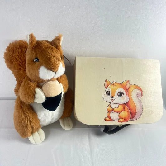 Coffret de naissance écureuil personnalisé Laurie déco et lumières