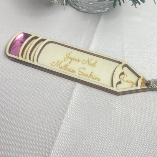 Crayon Maîtresse Personnalisé en Bois