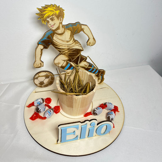 Création foot Pâques en bois personnalisée