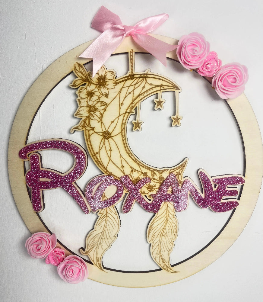 Décoration couronne attrape rêve personnalisée Laurie Déco et Lumières