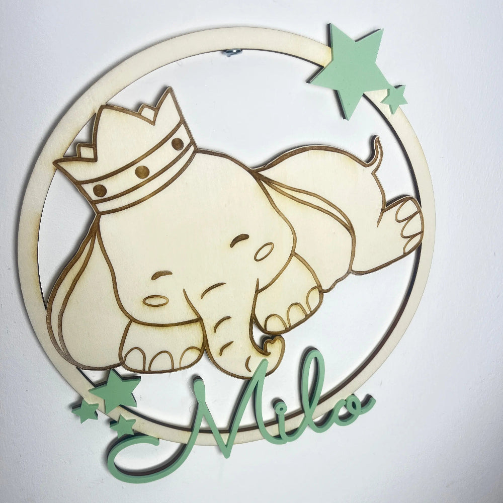 Décoration couronne éléphant personnalisée Laurie Déco et LumiÚres