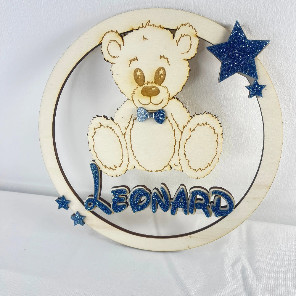 Décoration couronne ourson personnalisée Laurie Déco et Lumières