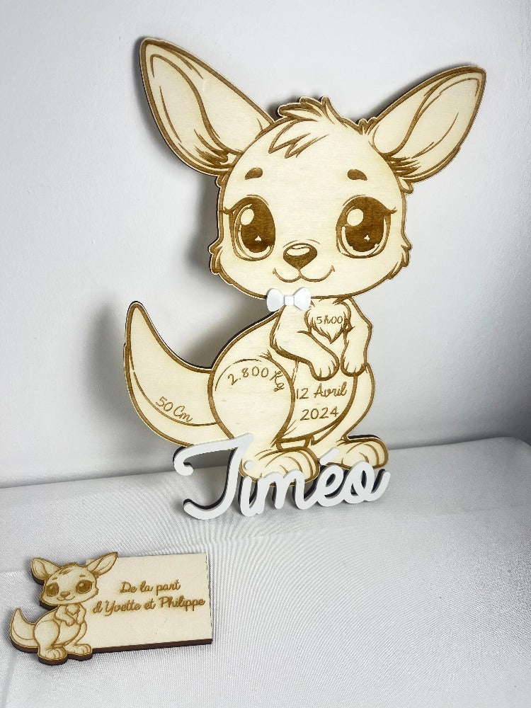 Décoration naissance kangourou personnalisée Laurie déco et lumiÚres