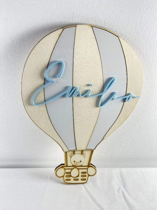 Décoration ourson montgolfière personnalisée Laurie Déco et Lumières