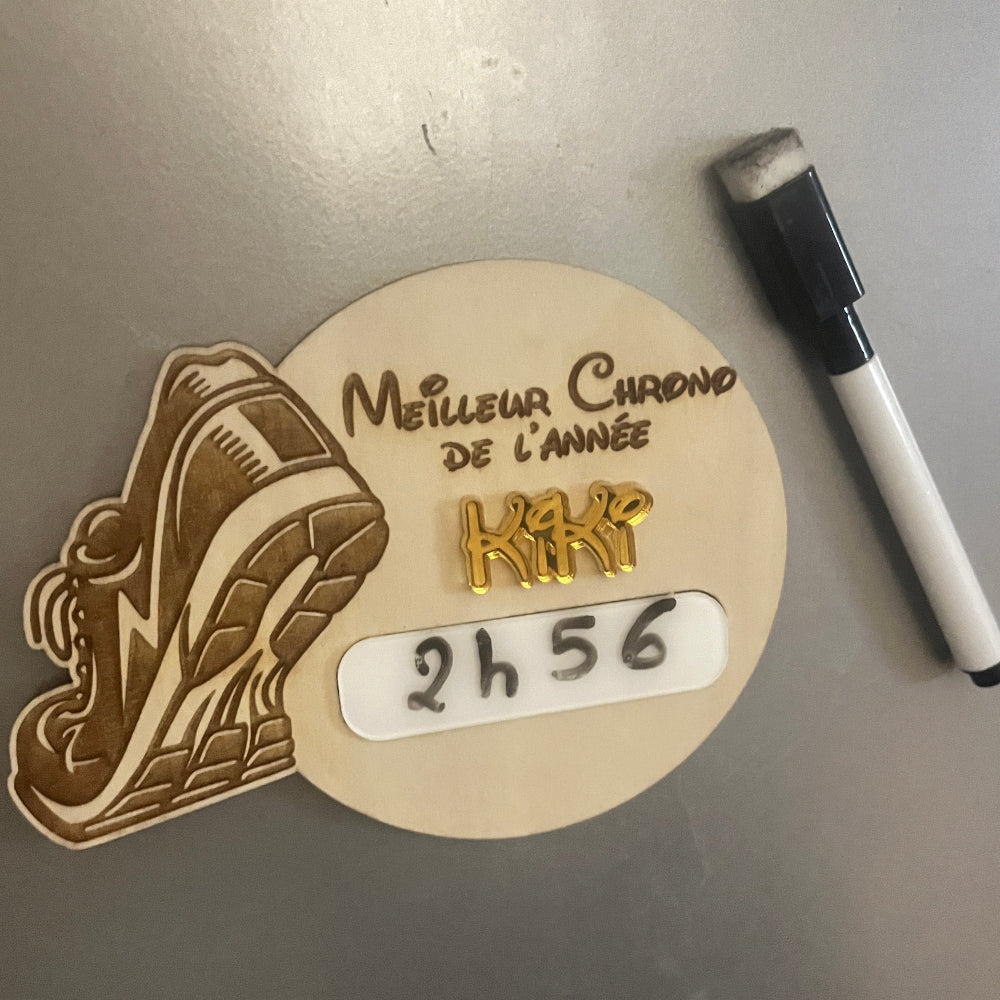 Magnet Record Personnel de Sport en Bois