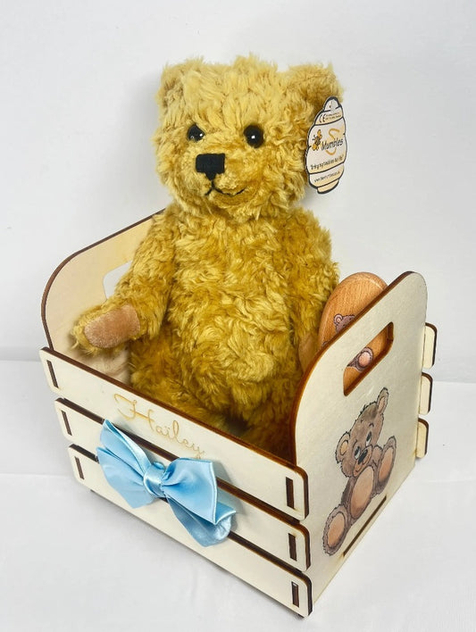 Panier de change en bois en couleurs Laurie Deco et lumières