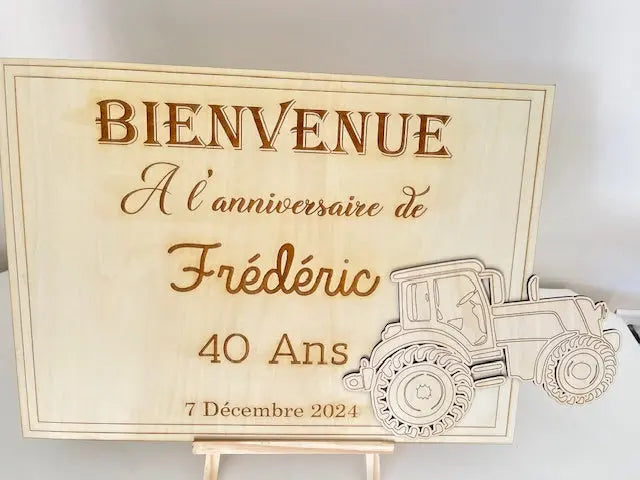 Panneau bienvenue anniversaire Laurie Déco et LumiÚres