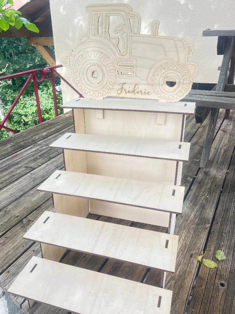 Présentoir en bois professionnel QR Code Laurie Déco et lumières