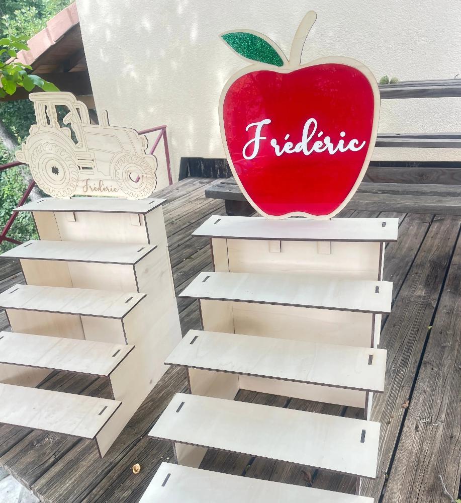 Présentoir en bois professionnel QR Code Laurie Déco et lumières