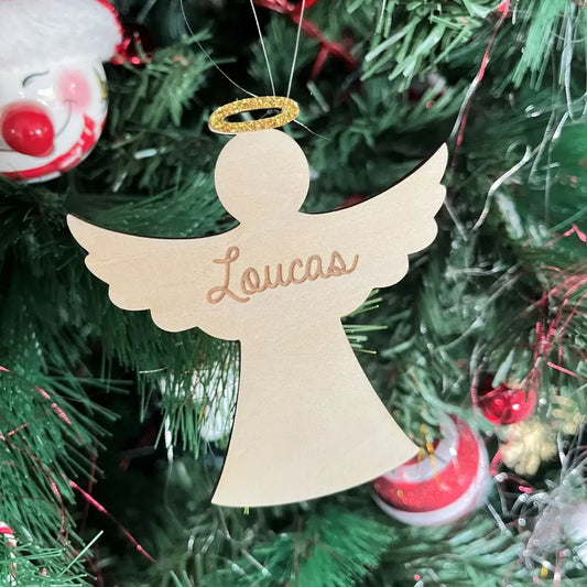 Suspension de Noël ange Laurie Déco et lumières