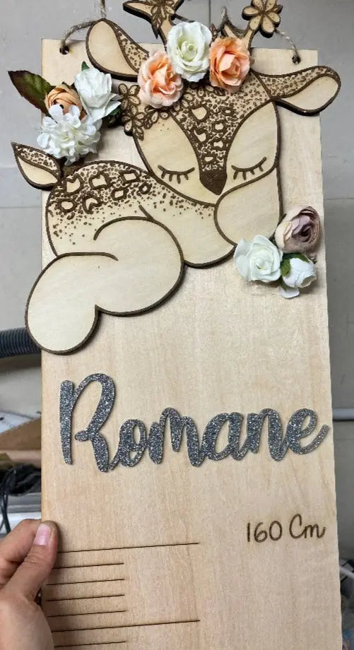 Toise enfant personnalisable 3 pans Laurie Déco et Lumières