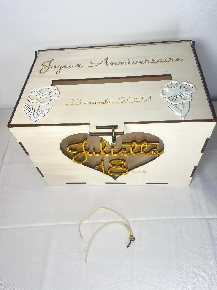 Urne d’anniversaire personnalisée Laurie Déco et Lumières