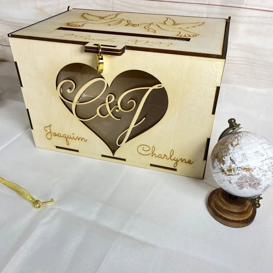 Urne de mariage colombes personnalisée Laurie Déco et Lumières