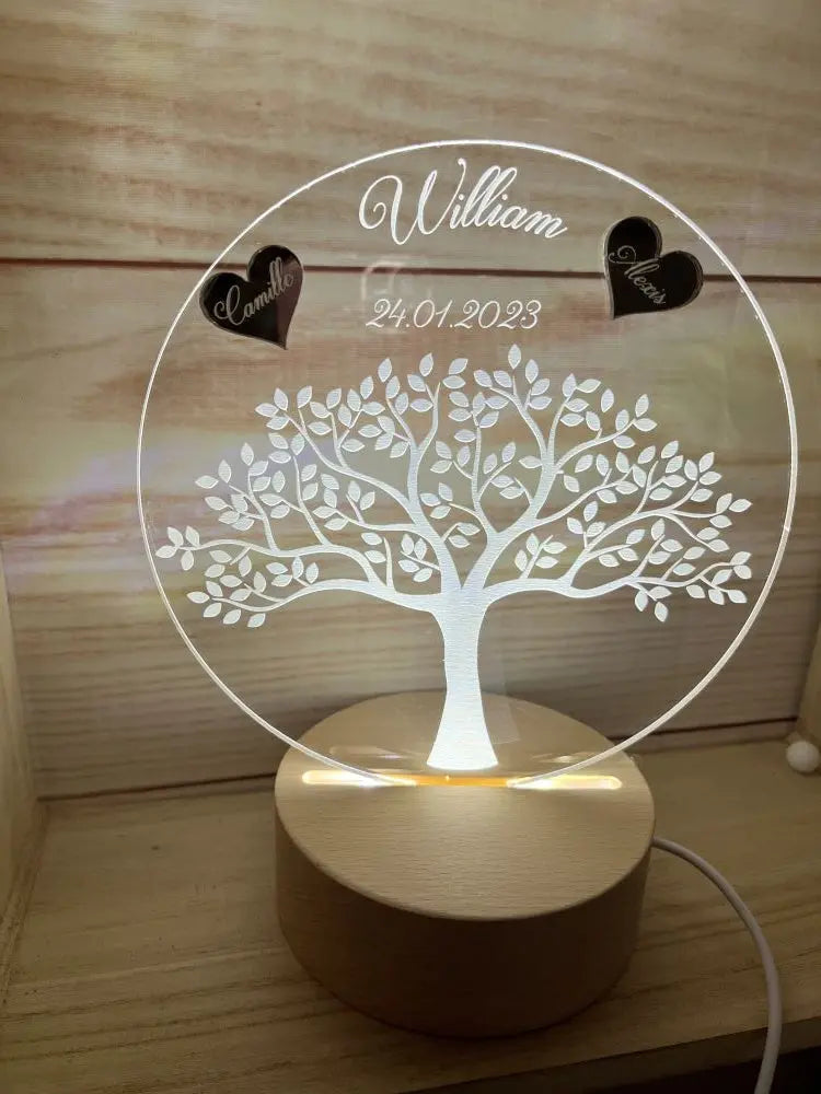 Veilleuse arbre de vie personnalisé Laurie Déco et lumières