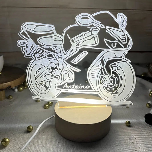 Veilleuse moto personnalisable Laurie Déco et lumières