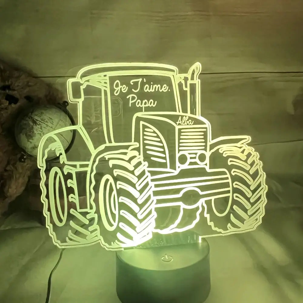 Veilleuse tracteur personnalisée Laurie Déco et lumières