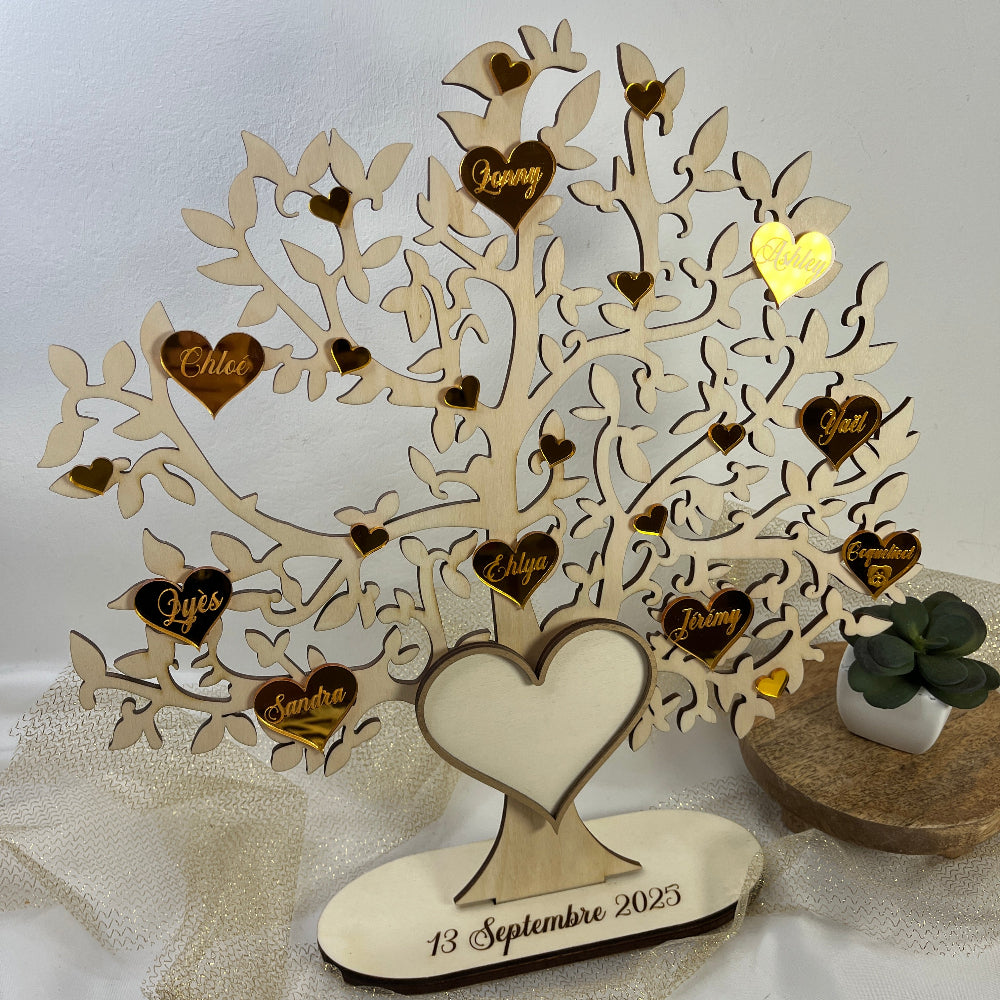 arbre de famille en bois empreinte special mariage