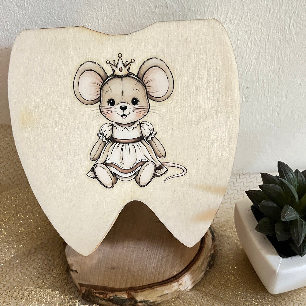 boite a dents en bois en couleur personnalisable souris