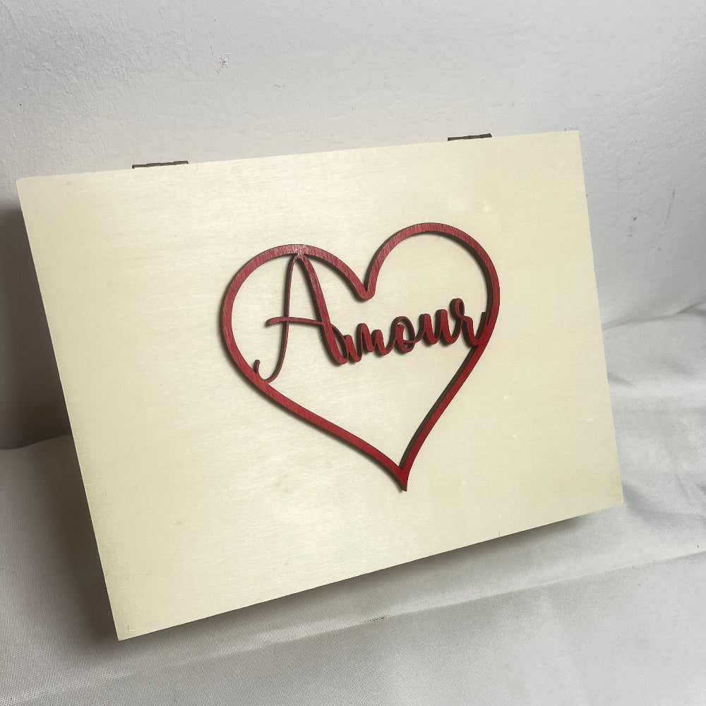 boite en bois rose st valentin