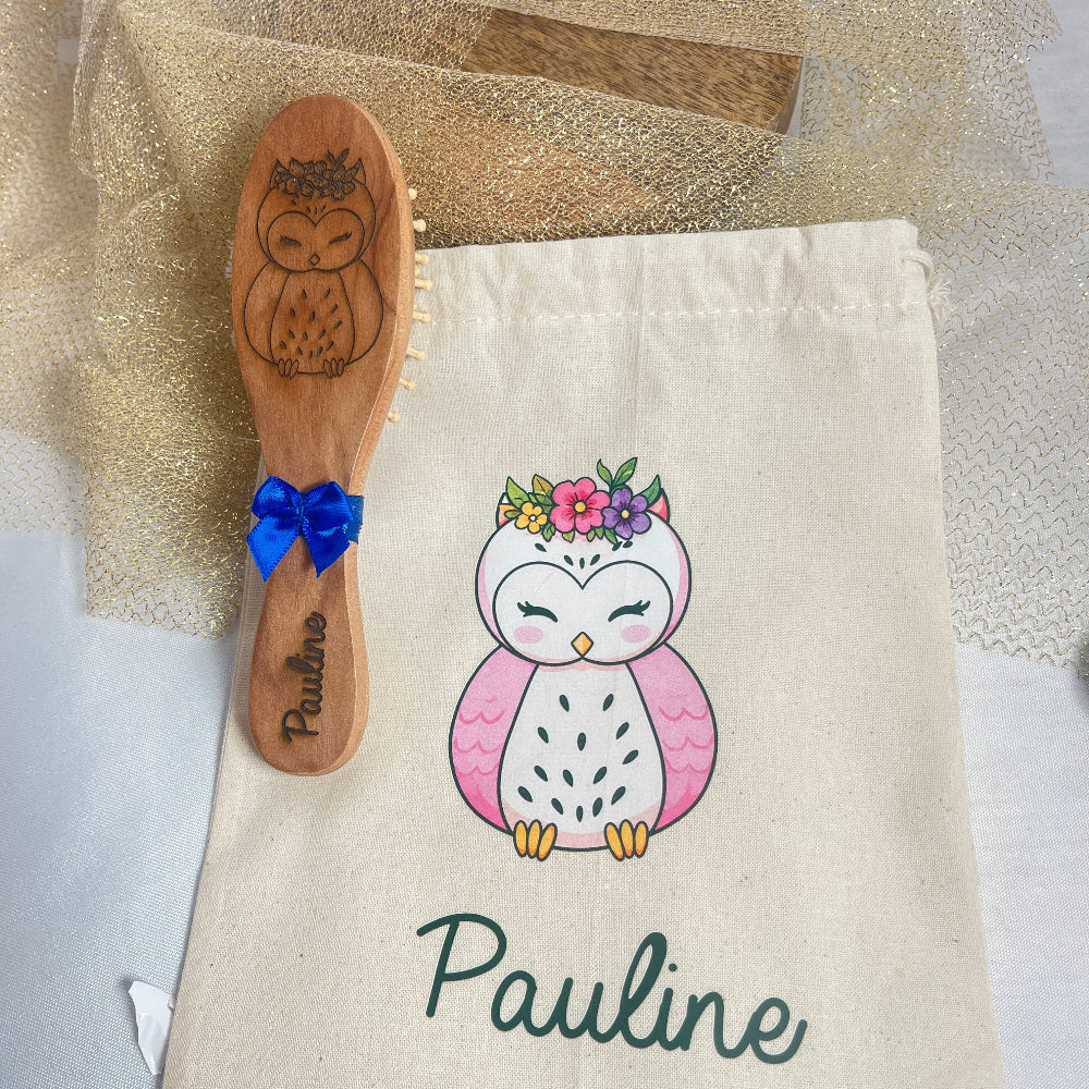 brosse petite fille chouette