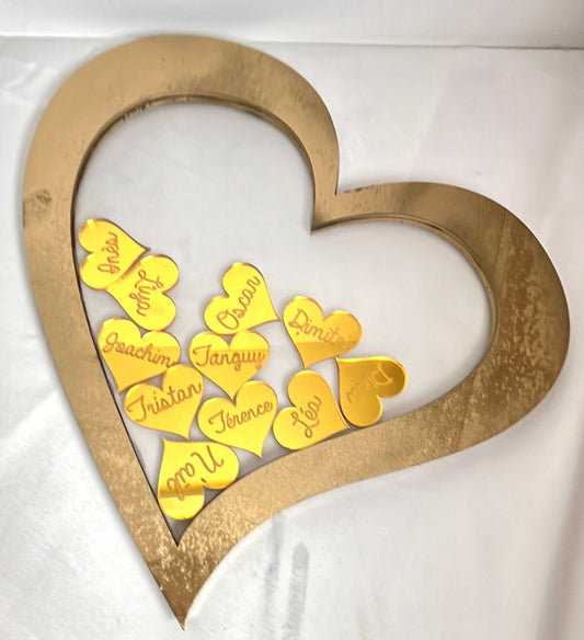 cœur de maman en plexiglas personnalisé