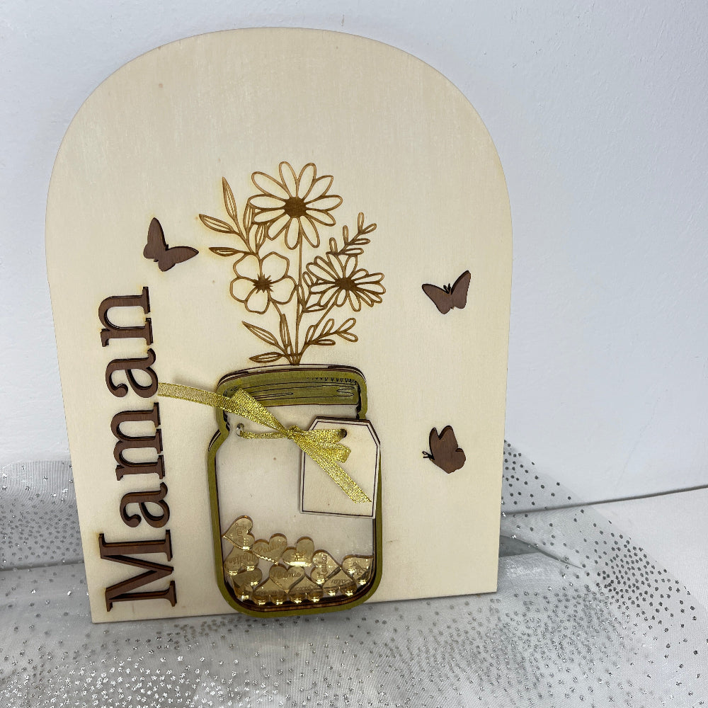 cadeau fete des meres coeur enfant personnalisable or gold