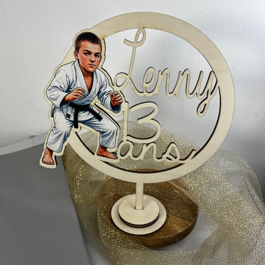 cake topper sport judo bois personnalisable