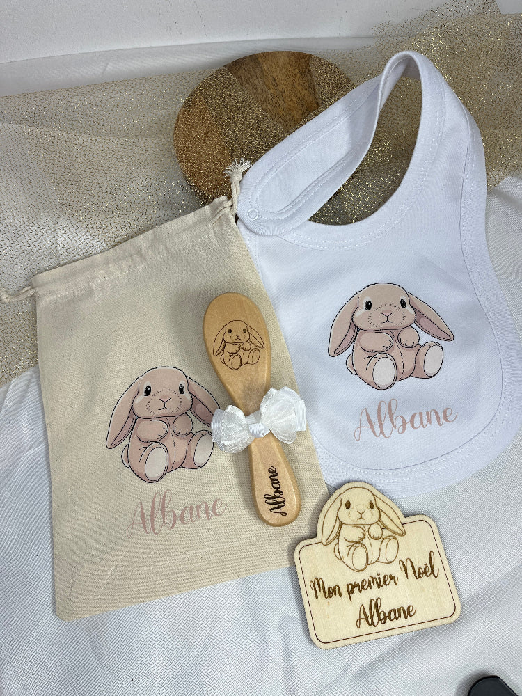 coffret cadeau bébé lapin personnalisable