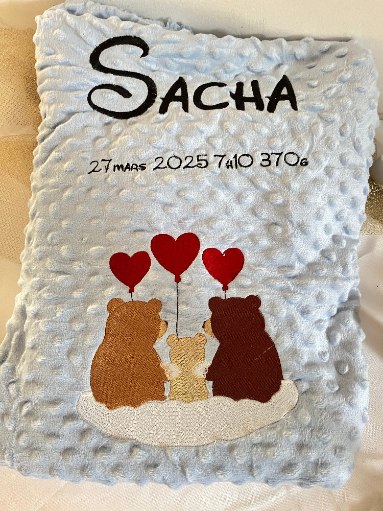 couverture bebe ange personnalisable