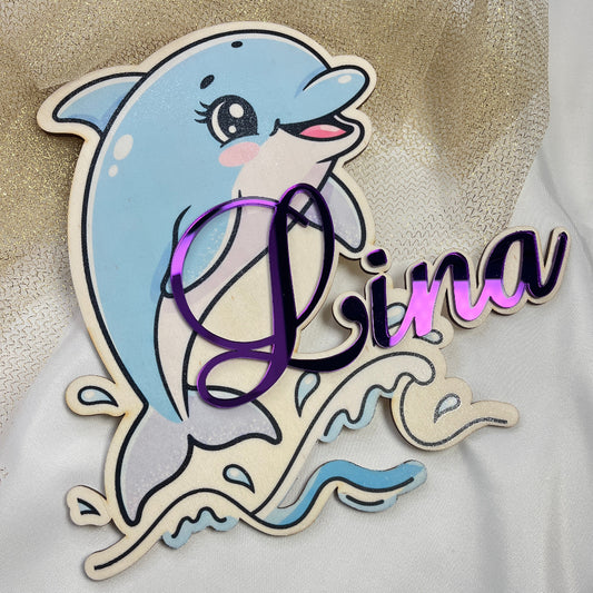 decoration murale en bois dauphin personnalisable