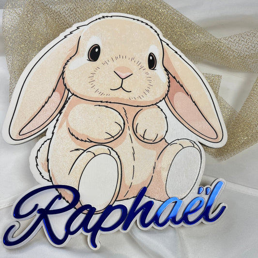 décoration murale en bois personnalisable lapin