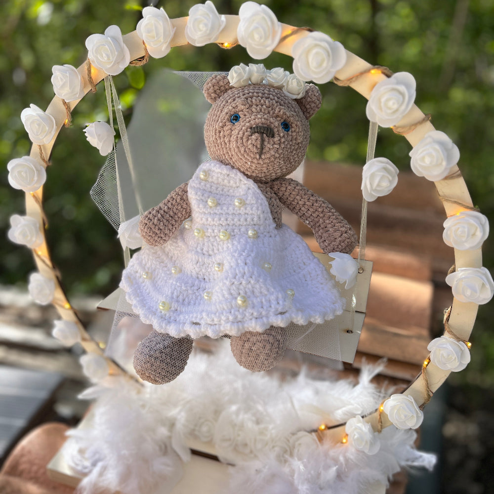 decoration bapteme nounours balancoire