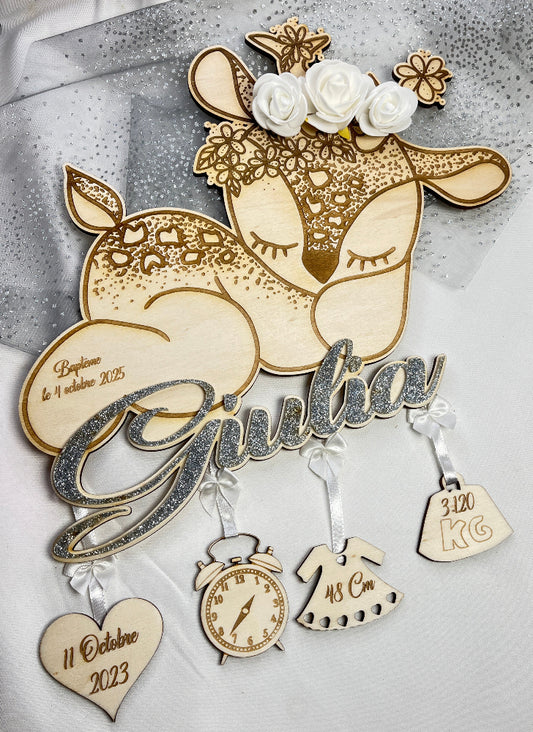 décoration en bois faon personnalisable