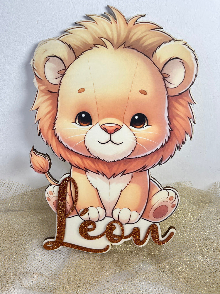 decoration lion chambre enfant personnalisable