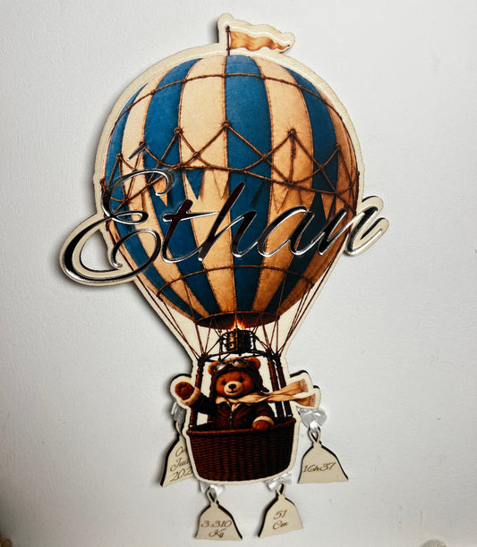 decoration murale montgolfiere nounours