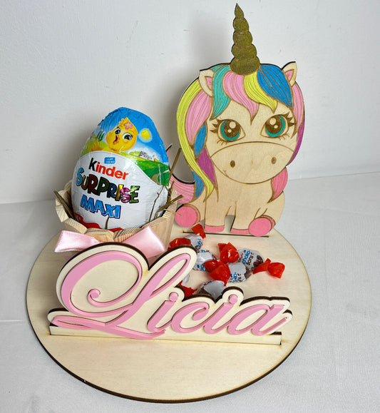 décoration pâques licorne bois personnalisée